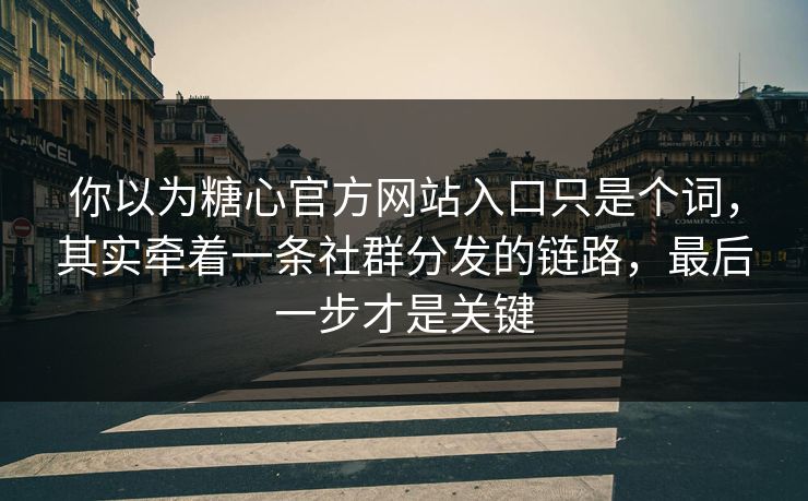 你以为糖心官方网站入口只是个词，其实牵着一条社群分发的链路，最后一步才是关键