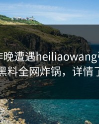 网红在昨晚遭遇heiliaowang引爆全场，黑料全网炸锅，详情了解